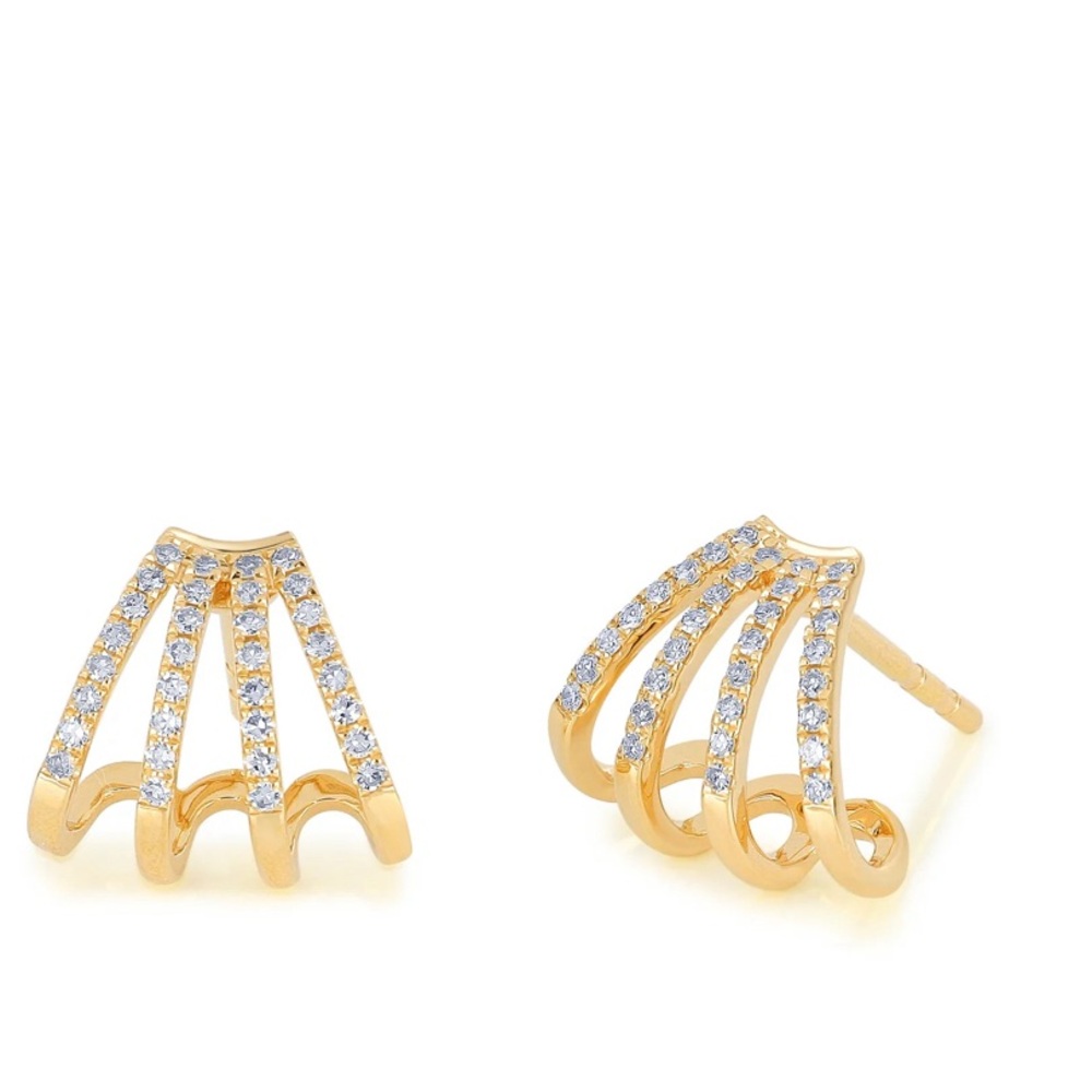 EF collection diamond huggie earrings